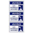 Ver imagem 1 de Combo 6 Placas De Sinalização Aviso Evite Contaminação Lave As Mãos 20x15 Acesso - P-37/2 F9e