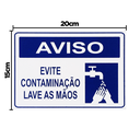 Ver imagem 2 de Combo 6 Placas De Sinalização Aviso Evite Contaminação Lave As Mãos 20x15 Acesso - P-37/2 F9e