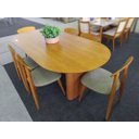 Ver imagem 1 de Sala de Jantar Tampo Oval Laminada 6 Cadeiras 2,0x1,0m - Hórus - Requinte Salas
