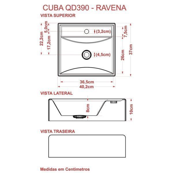 Kit Cuba Q39 com Torneira Pratika 1060 Metal 1/4 Volta Compace - 5