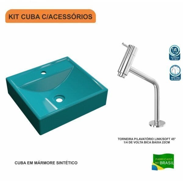 Kit Cuba Q39 com Torneira Pratika 1060 Metal 1/4 Volta Compace - 3