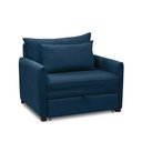 Ver imagem 1 de Poltrona Cama Retrátil Solteiro com Rodízio Cloe Bouclê Azul Marinho E03 - D’Rossi