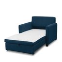 Ver imagem 7 de Poltrona Cama Retrátil Solteiro com Rodízio Cloe Bouclê Azul Marinho E03 - D’Rossi