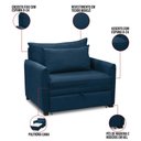 Ver imagem 3 de Poltrona Cama Retrátil Solteiro com Rodízio Cloe Bouclê Azul Marinho E03 - D’Rossi
