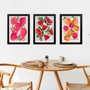 Ver imagem 1 de Kit 3 Quadros Elegantes para Cozinha - Frutas 33x24cm:moldura Preta