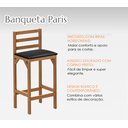 Ver imagem 3 de Kit 2 Banquetas Alta Pés em Madeira Balcão Bancada Cozinha Moderna Paris Área Gourmet Cor Nature
