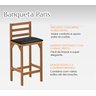 Kit 2 Banquetas Alta Pés em Madeira Balcão Bancada Cozinha Moderna Paris Área Gourmet Cor Nature - 3