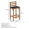Kit 2 Banquetas Alta Pés em Madeira Balcão Bancada Cozinha Moderna Paris Área Gourmet Cor Nature - 3