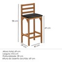 Ver imagem 3 de Kit 2 Banquetas Alta Pés em Madeira Balcão Bancada Cozinha Moderna Paris Área Gourmet Cor Nature