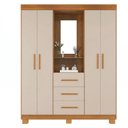 Ver imagem 3 de Guarda-Roupa 4 Portas 3 Gavetas com Espelho Penteadeira Berlim Yescasa Off White/Cinamomo