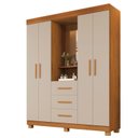 Ver imagem 6 de Guarda-Roupa 4 Portas 3 Gavetas com Espelho Penteadeira Berlim Yescasa Off White/Cinamomo