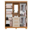 Ver imagem 7 de Guarda-Roupa 4 Portas 3 Gavetas com Espelho Penteadeira Berlim Yescasa Off White/Cinamomo