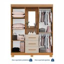 Ver mais imagens de Guarda-Roupa 4 Portas 3 Gavetas com Espelho Penteadeira Berlim Yescasa Off White/Cinamomo