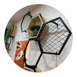 Conjunto de Prateleiras 3 Colmeias Decorlis - 1