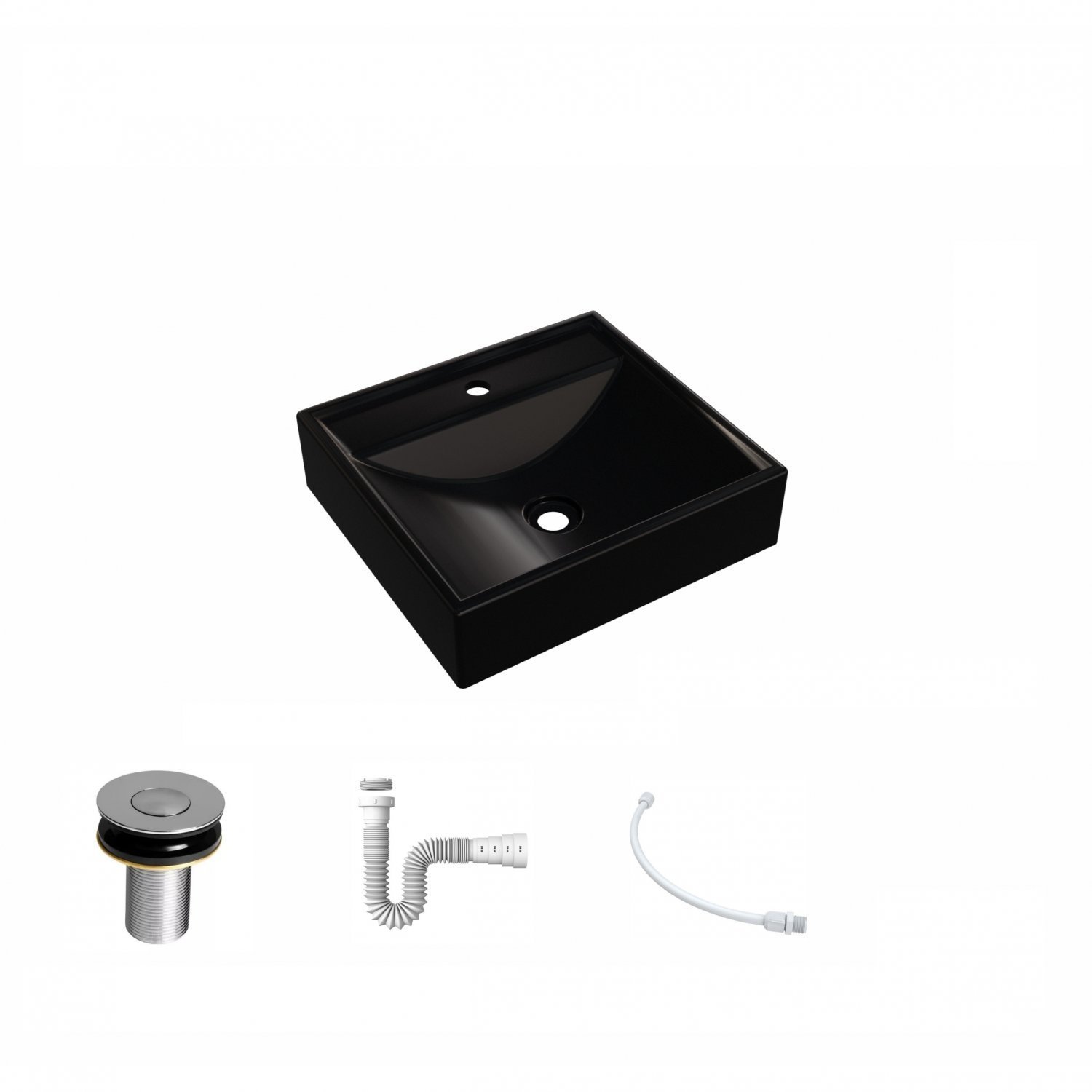 Kit Cuba Q39 com Válvula Click, Sifão Pvc e Flexível Compace - 2
