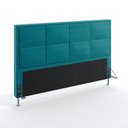 Ver imagem 2 de Kit Cabeceira Estofada Decorativa Para Cama Box Maia 195 e Calçadeira Sagitarius Sued Azul Turquesa 
