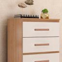 Ver imagem 3 de Cômoda para Quarto 4 Gavetas Lisa MDP Nature/Off White