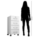 Ver imagem 4 de Gaveteiro Organizador com Rodinhas Escritório Quarto Madeira:branco