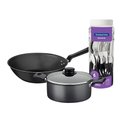 Ver imagem 1 de Caçarola Turim Alumínio Antiaderente 2,8l + Faqueiro Ipanema 30pc + Wok Loreto 3,6l - Tramontina