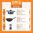 Ver imagem 2 de Caçarola Turim Alumínio Antiaderente 2,8l + Faqueiro Ipanema 30pc + Wok Loreto 3,6l - Tramontina