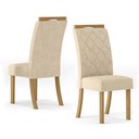 Ver imagem 5 de Conjunto Mesa de Jantar Luíza Henn sem Vidro com 6 Cadeiras Amélia - Nature/Off White/Linho