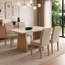 Ver imagem 1 de Conjunto Sala de Jantar 4 Lugares Retangular Tampo MDF 120x80cm Mesa Lyra e Cadeiras Carol