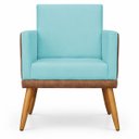 Ver imagem 6 de Poltrona Decorativa para Sala Recepção Consultório Escritório Assento Confortável Lis Suede e Corino