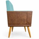 Ver mais imagens de Poltrona Decorativa para Sala Recepção Consultório Escritório Assento Confortável Lis Suede e Corino