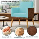 Ver imagem 2 de Poltrona Decorativa para Sala Recepção Consultório Escritório Assento Confortável Lis Suede e Corino