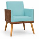 Ver imagem 7 de Poltrona Decorativa para Sala Recepção Consultório Escritório Assento Confortável Lis Suede e Corino