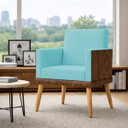 Ver imagem 1 de Poltrona Decorativa para Sala Recepção Consultório Escritório Assento Confortável Lis Suede e Corino