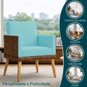 Ver imagem 4 de Poltrona Decorativa para Sala Recepção Consultório Escritório Assento Confortável Lis Suede e Corino