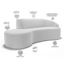 Ver imagem 6 de Sofá 3 Lugares Curvo Living Firenze Direito D02 Bouclê Branco 180cm B-53 - Lyam