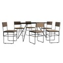 Ver imagem 6 de Mesa Jantar Retangular Industrial Trama 1,50x0,90m Preta com 6 Cadeiras Estofadas Bege e Preta Vitó