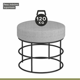 Puff Anunciação Mais Decor Preto/linho Cinza - 7