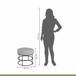 Puff Anunciação Mais Decor Preto/linho Cinza - 2