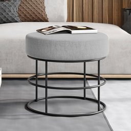 Puff Anunciação Mais Decor Preto/linho Cinza - 3