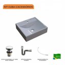 Ver imagem 3 de Kit Cuba Q39 com Válvula Click 1 Polegada 1/2 Sifão Cromado e Flexível Compace