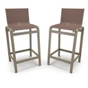 Ver imagem 1 de Kit 2 Banquetas Altas Bancada Alumínio Fendi Tela Marrom