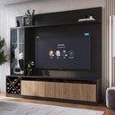 Ver imagem 2 de Kit Rack Ripado com Painel TV Até 50 Polegadas Turim Quiditá Preto Marrom