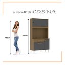 Ver imagem 2 de Armário de Cozinha Compacta 4 Portas Pés Plásticos e 1 Gaveta Cosina