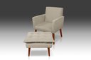 Ver imagem 1 de Kit Poltrona Nina Com Puff Opala Suede Bege - Pandora Decor - Casa Da Poltrona