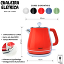 Ver imagem 2 de Chaleira Jarra Elétrica Colorida Colors 1.8 L Best Moderna Cor Vermelho 220v