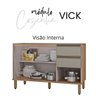 Balcão de Pia Cozinha 1.20m Vick 3 Portas 2 Gavetas Havana Taupe - Megasul - 2