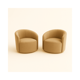 Kit 02 Poltronas Curva Orgânica Nature Gaia Suede - Montanaris Decor - 1