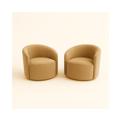 Kit 02 Poltronas Curva Orgânica Nature Gaia Suede - Montanaris Decor