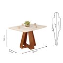 Ver imagem 5 de Mesa de Jantar Tampo Retangular Chanfrado Curvo Mad/vid 120 X 90cm Kiara Freijó Quartzo- Mabe Magazi