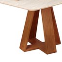 Ver imagem 3 de Mesa de Jantar Tampo Retangular Chanfrado Curvo Mad/vid 120 X 90cm Kiara Freijó Quartzo- Mabe Magazi