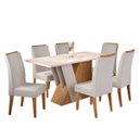 Ver imagem 2 de Mesa de Jantar Retangular Loreal C/6 Cad Fran Mel/blonde/marfim - Casa Giulia