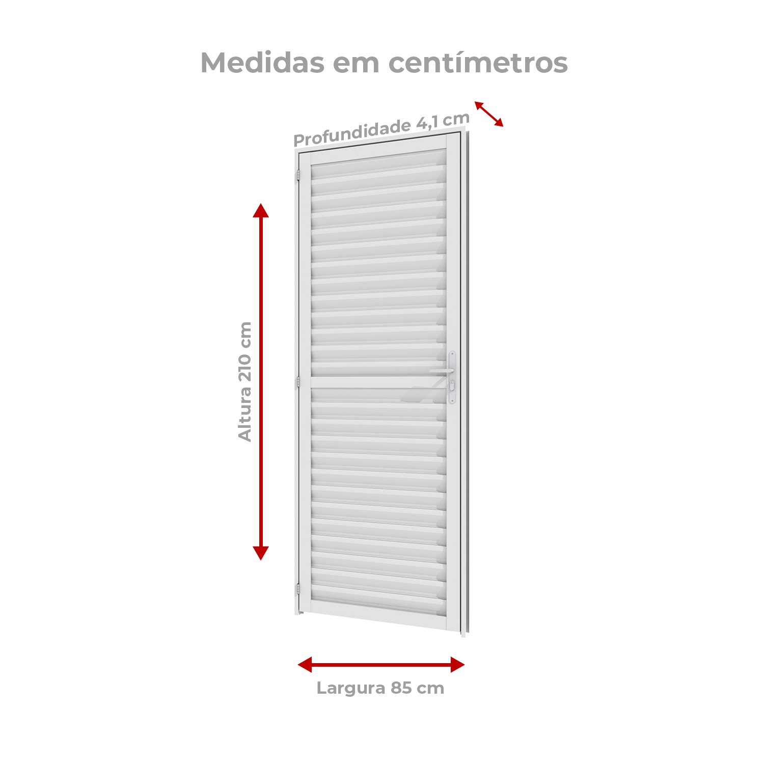 Porta Giro Laminada 0,85m X 2,10m Esquerda em Alumínio Branco – Vitrolar - 2